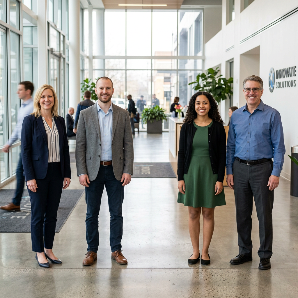 Vier Personen, offensichtliche Lücke zwischen Person 2 und 3