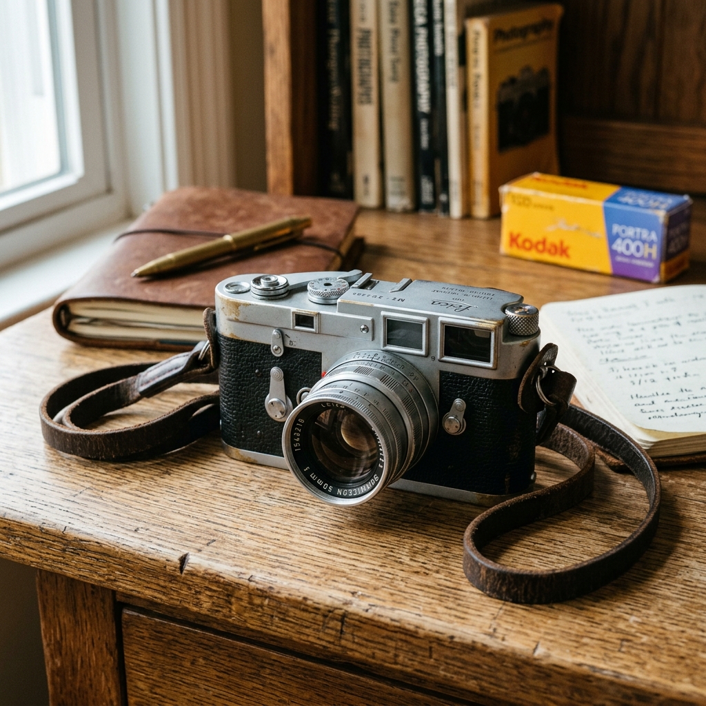 a vintage film camera