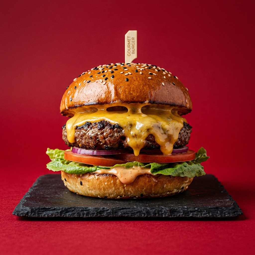 Motiv-Formel — Burger mit geschmolzenem Käse