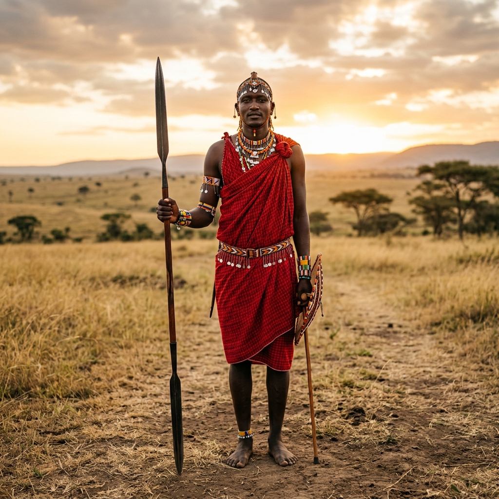 Maasai mit Speer – Original
