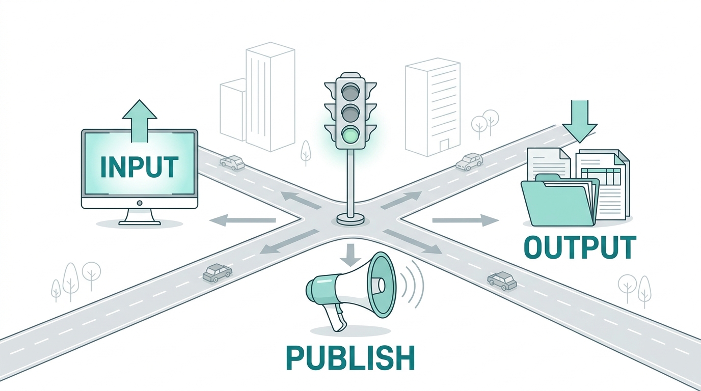 Ampel an einer Kreuzung zwischen verschiedenen KI-Anwendungen
