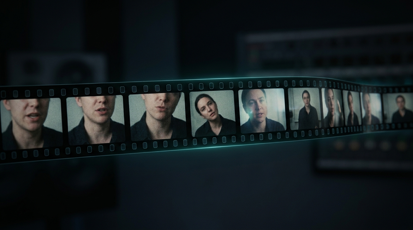 Filmstreifen mit subtilen Inkonsistenzen zwischen den Frames