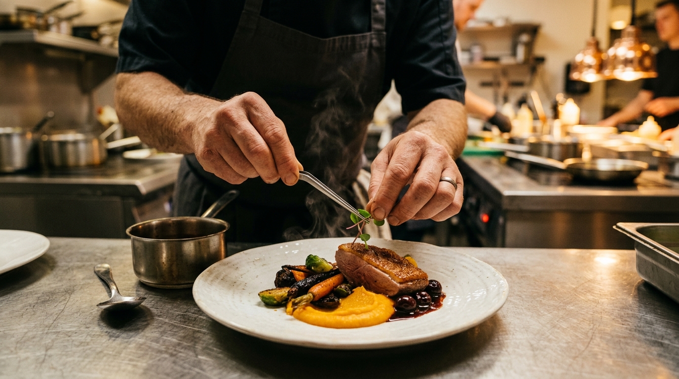 Restaurantküche: Die Szene für deinen ersten Video-Prompt